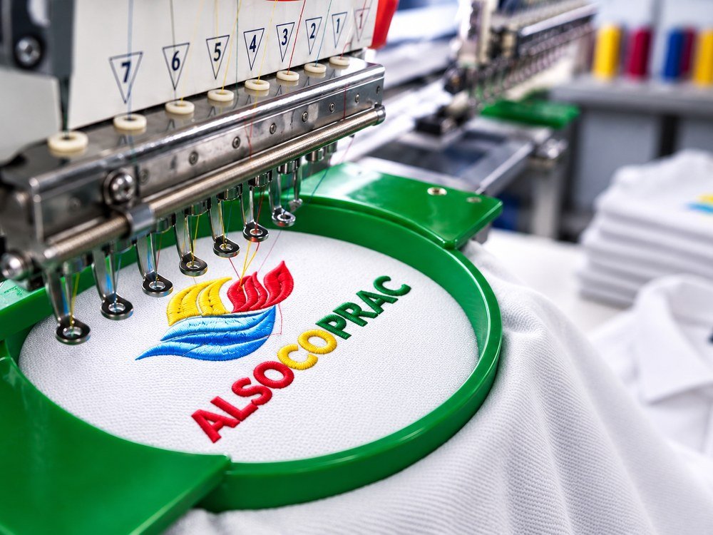 Bordado de logo corporativo en dotación textil